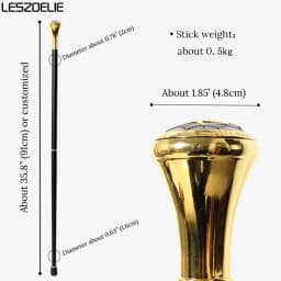 91cm Gold Handle Freemasonry Walking Stick Men And Women Freemason Detachable Matel Walking Cane Mason Elegant Fashionable Canes