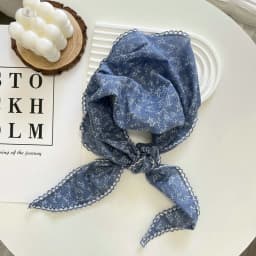 2025 Flower Neck Scarf Shawl Summer Triangle Hair Head Wrap Headband Handkerchief Hair Ties Bandanas Hair Ribbon For Women