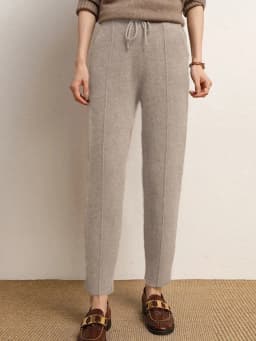 Women's 100% Pure Wool Slim Pants High Waist Autumn and Winter Cashmere Casual Knitted Pencil Pants Korean Thick Casual pants