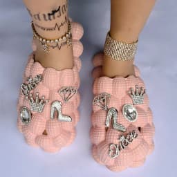 2025 Summer New Bubble Slippers Women Toe-covered Massage Sandals Creative Peanut Shoes Herringbone Slippers Beach Flip Flops