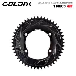 GOLDIX 3mm Offset 110BCD Bicycle Chainring AERO Disc X110BCD 4-Bolt Sprocket for SHIMANO R7000 R7100 R8100 R9200 110BCD Crank