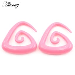 Alisouy 2pcs 1.6-10mm Irregul Triangle Acrylic Spiral Ear Tunnels Plugs Expander Stretcher Earrings Gauges Body Piercing Jewelry