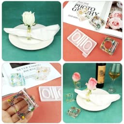 E0BF Napkin Ring Resin Silicone Mold Epoxy Napkin Holder Mould for DIY Craft