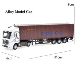 1:50 Diecast Alloy Truck Head Model Toy Container Truck Pull Back With Light Engineering Transport Vehicle Hobby Collections