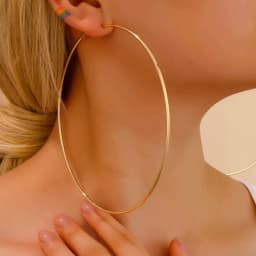 BLIJERY Trendy Oversized Hoop Earrings Big Smooth Circle Earrings Basketball Brincos Punk Style Loop Earrings for Women Jewelry