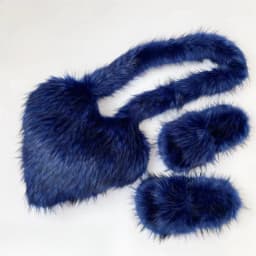 Luxury Fluffy Faux Fur Heart Shape Bag With Slippers For Women Raccoon Brown Teddy Bear Fox Fur Slides Heart Bag Sets Girls