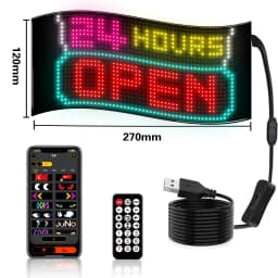 Programmable LED Matrix Panel Light Flexible Screen Display Animation Message Scrolling Car Sign APP Control For Shop Bar Party