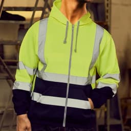 2025 M-4XL High Visibility Hoodie Coat Safe Luminous Strip Warning Drawstring Hoodie Overalls Cold-Proof Outdoor Work Jacket