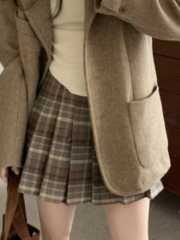 Afashion High Waist Plaid A-Line Skirt Women's Commuter Style Autumn Winter Fashion College Trendy Skirts Polyester Fabric
