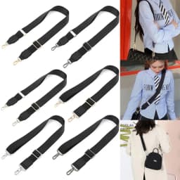 3.8cm Width Black Nylon Shoulder Bag Strap Adjustable Replacement Detachable Belt for Women Messenger Bag Handle Handbag Belt
