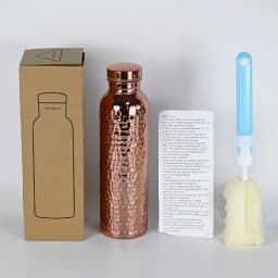 800ML Stainless Steel Electroplated Copper Water Bottle One-Click Open Lid Hammer Pattern Bottle Sports Water Bottle