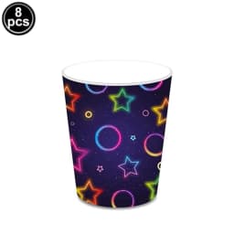 Neon Party Tableware Tablecloths Cups Plates Banner Napkins Straws Balloons Neon Glow Birthday Party Decoration Supplies