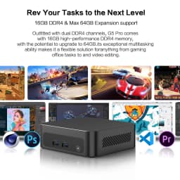 Mllse Mini Pc G5 Pro Amd Ryzen 7 5800H, 16Gb Ram, 512Gb Ssd, Wi-Fi 6, Bluetooth 5.2, Windows 11 Mini Desktop Computer