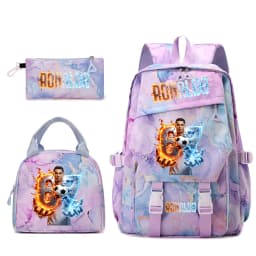 Cr7 Ronaldo 67 Print Student Backpack Set with Lunch Bag Pencil Case Teen Girls School Travel Daypack