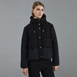 BC800 High Quality Luxury Wool Patchwork White Goose Down Jacket Winter Women's Clothing