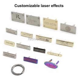 50-100PCS Customize Logo Metal Purse Labels Laser Your Brand For Bags Handbag Hat Garment Engrave Making Name Tags Accessories