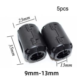 5Pcs 3.5/5/7mm Toroidal Core Ferrite Bead Clip Choke RFI Noise Filter Clip Noise Suppressor Filter Ring Wiring Cable Clamp Tools