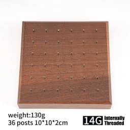 Black Walnut Solid Wood Display Stand for 16G 14G Piercing Jewelry Modern Display Holder with 36 Holes
