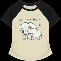 ELFSACK Women's Sweet Short Sleeve Graphic Tee with Cute Print, T-Shirt with Multiple Color Options, Loose Casual Autumn Top