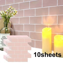 5/10 Sheets Waterproof Peel and Stick Backsplash Wall Tile for Kitchen Bathroom Easy To Clean  Room Decor Wall Decor