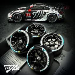 Kicarmod 1/64 Resin "Dove" Center Lock Racing Model Wheels 10.8mm with Rubber Tires & Dynamic Bearings for MINIGT 911 R8