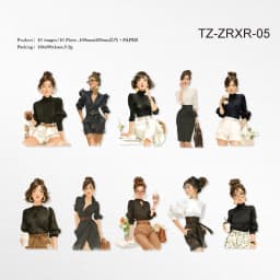 JIANWU Falling Into Summer Series Vintage Character Landscape Material Collage Scrapbook Sticker Creative DIY Journal Stationery