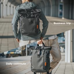 TANGCOOL New Roll Top Waterproof Laptop Backpack Expandable Large Capacity Travel Backpack Casual Business Commute Shoulder Bag