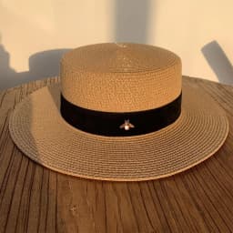 Summer Travel Wide Brim Flat Top Straw Hat Women's Sun Protection Casual Style Youth Fashion Hat for Outdoors And Vacations