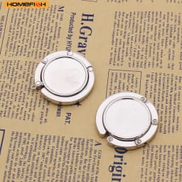 HOMEFISH Foldable Alloy Bag Hook, Portable Desktop Purse Hanger, 1 Piece