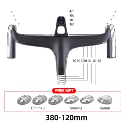 THE ONE ULTRA aero carbon Integrated hamdlebar Hidden Trace Road Bicycle Handlebar 380/400/420 28.6mm Racing Bike