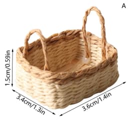 1Pcs Mini 1/12 Cute Dollhouse Rattan Frame Hand-woven Vegetable Food Storage Basket Dolls Miniature Decoration