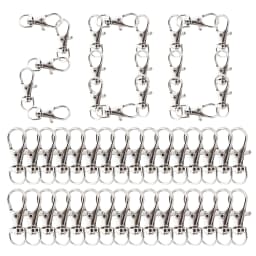 25-200Pcs Swivel Lobster Clasp Snap Hooks Stainless Steel Key Ring Clasp D Ring Snap Hook for Keychains Jewelry DIY Crafts