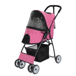 Foldable Pet Stroller 4-Wheel Dog Travel Stroller Pushchair Jogger with Storage Basket for Puppy Cat Pet Suplies Outdoor