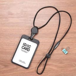 ID Accessories with Lanyard Badge Holder Transparent Adjustable Identification Card Holder Portable Cardholder
