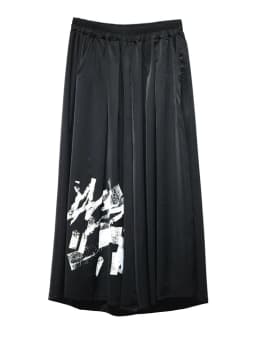 [EAM] High Elastic Waist Black Pattern Printed Long Wide Leg Pants New Trousers Women Fashion Tide Spring Autumn 2026 1DJ0899
