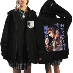 Anime Attack on Titan Final Season Zip Up Hoodie Shingeki No Kyojin Y2k Zippper Jackets Sweatshirts Eren Yeager Mange Streetwear