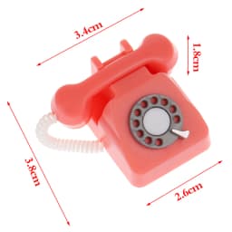 1:12 Dollhouse Miniature Vintage Phone Model Simulation Mini Retro Telephone Doll Furniture Decor Accessories For Kids Toys Gift