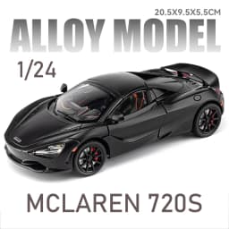 1/24 Scale 720S Racing Sports Car Alloy Model Toy Diecast Vehicle Metal Fast Furious Sound Light Collect Kid Birthday Gift Deco