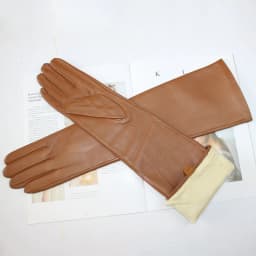 New women's long sheepskin gloves Classic solid color at elbow Versatile windproof warm fleece driving leather gloves