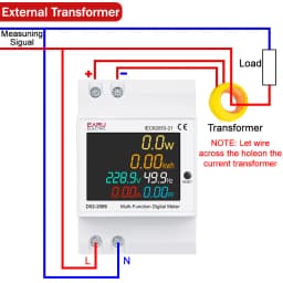 EARU 6IN1 Din Rail 110V 220V 380V 100A Voltage Current Frequency Power Factor Active Electric KWh Energy Meter Monitor Voltmeter