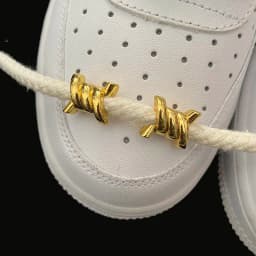 1 Pair Luxurious for Metal Buckles Wire Thorn Knot Shoe Decorative Flower Sneakers Iron Ring Shoelaces Shoe Charms Accessories