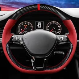 Customize DIY Suede Carbon Fiber Genuine Leather Car Steering Wheel Cover For Volkswagen Golf 7 Mk7 Passat B8 Car Interior