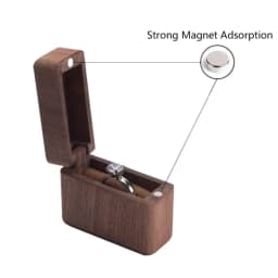 Wooden Ring Box Engagement Wedding Ceremony Heat Proposal Ring Box Jewelry Display Gift for Girl Walnut Wood Bracelet Package