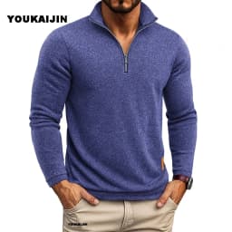 Men Sweatshirts Spring Thicker Pullover Quarter Zipper Pullover for Male Hoody Outdoor Sweatshir Autumn Solid Color Turtleneck