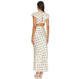 Fashionable Elegant Vintage Lace Patchwork Polka Dot Backless Maxi Dress For Women Luxurious Prom Dinner Party Wedding Guests