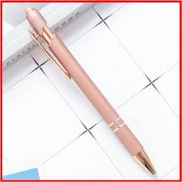 100 Pieces Free LOGO Engraving Ballpoint Pens for Touch Screens Metal Aluminum Handle Push Pen Writing School&Office Supply