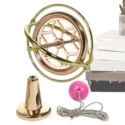 Metal Turn Over Top Set Metal Hallow Design Turn Over Balance Toy Gold Desktop Gyro Toy Decorative Attractive Science Gear