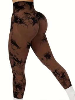 Tie Dye Seamless High Waisted Workout Leggings For Women Scrunch Butt Lifting Yoga Gym Athletic Pants