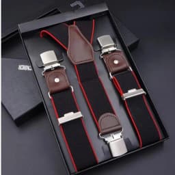 Leather Suspenders Men 3.5cm Y-Back 3 Clips Male Suspensorios Adjustable Elastic Trouser Braces Strap Belt Suit Accessories