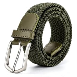2024 New Design 110cm Navy Blue Green High Leather Buckle Belt Jeans Accessories Men Elastic Braided Casual Women Canvas Match